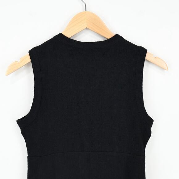 NWT Madewell Split-Crewneck Cardigan Sweater Tank In True Black Size XS - Picture 6 of 9